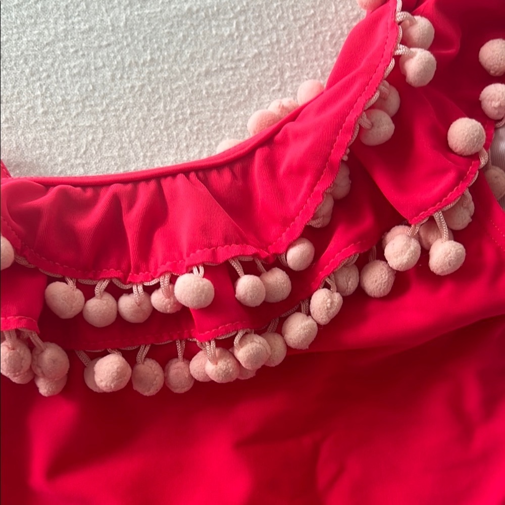 Pilyq Vibrant Pink Swimsuit with Pom-Pom Detail - Picture 3 of 5